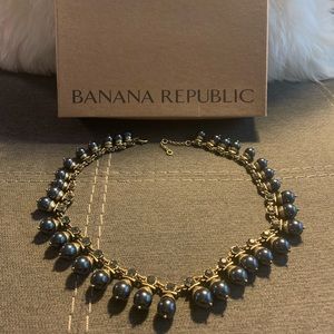 Banana Republic Navy/Gray Faux Pearl Necklace